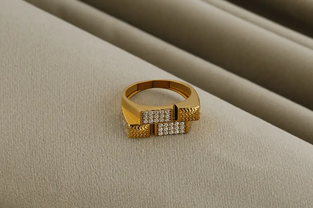 Men’s Gold Plated 925 Silver Ring VJ34